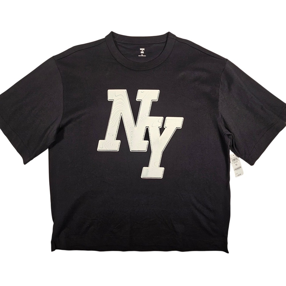 Mode Of One Men's 100% Cotton Black‎ NY Graphic T-Shirt Size XL